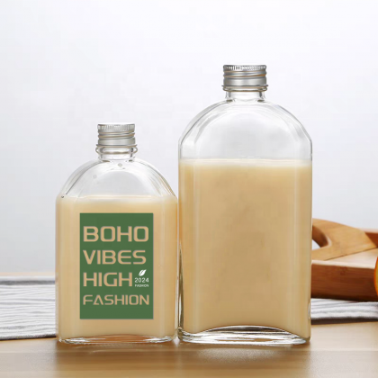 350ml 500ml Hot Sell Flat Small Juice Bottle Mini Wine Bottle Beverage Coffee Tea Bottle