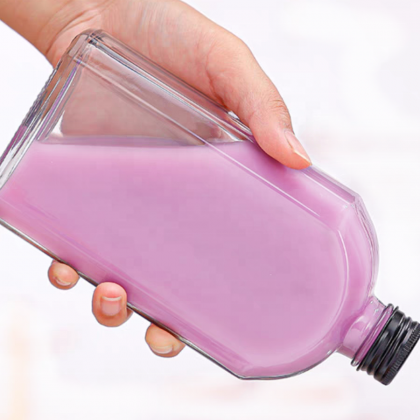 Clear Empty Flat 200ml 300ml 500ml Cold Brew Coffee Juice Water Wine Glass Milk Bottle