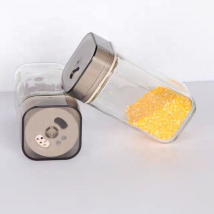 Custom Logo 100ml Square Glass Spice Jars Butter Pepper Seasonings Storage Spices Container With Lids