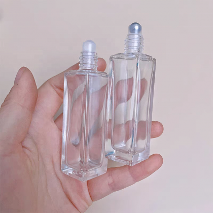 3ml 6ml 8ml 10ml Square Glass Essential Oil Roller Perfume Roll on Bottle with Stainless Steel Metal and Plastic Roller Ball