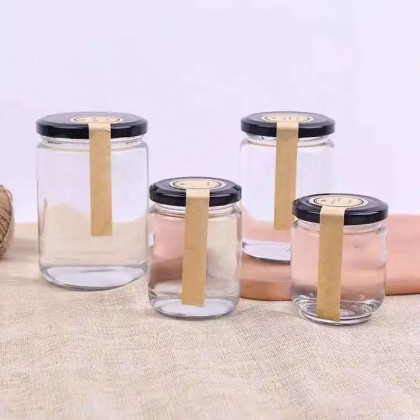 350ml 12oz Jam Jelly Spice Candle Clear Wide Mouth Glass Salsa Honey Jars in Bulk With Lids