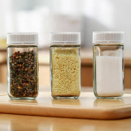 50ml 100ml 120ml Square BBQ Sprinkler Chili Cumin Pepper Salt Rotating Glass Spice Bottle Seasoning Jar
