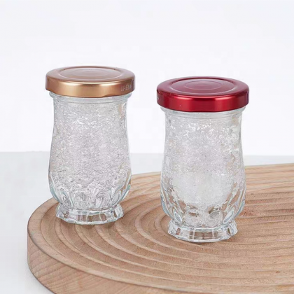 High Quality 50ml Bird's Nest Glass Jar With Metal Lid Screen Printed 75ml Volume Honey Bird's Nest Split Bottle