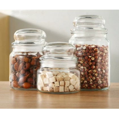 350ml Kitchen Portable Sealed Moisture-proof Dried Fruit Tea Snack Empty Container Glass Storage Jars
