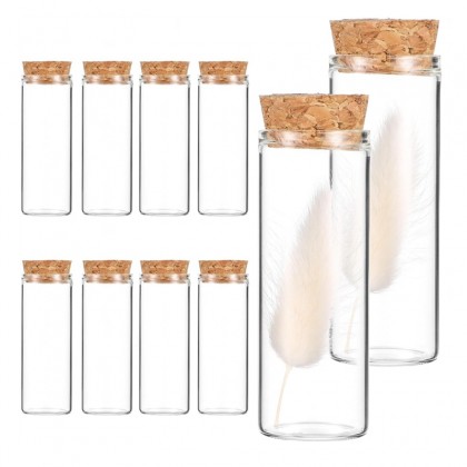 30x80mm Clear BorosilicateTest Tube With Cork Stopper for Fluids Container Small Glass Test Tubes for Candy Dried Flowers Tube