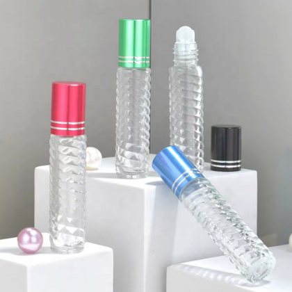 Wholesale 10ml Essential Oil Portable Massage Glass Roll on Cosmetic Perfume Bottle with Glass Roller Ball