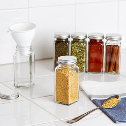 Hot Sale Mini Small Household Kitchen Refrigerator Storage Bottles Glass Spice Jars With Bamboo Lid Wholesale Glass Jar Glass Bottle