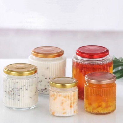 150ml 200ml 280ml 380ml Food Storage Glass Jar Pudding Yogurt Jelly Jam Bird's Nest Bottle Glass Jar With Metal Lid
