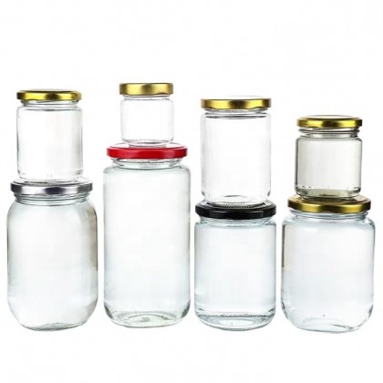 High Quality Clear Honey Candy Jar Glass Jam Pickles Jar Bottle 200 ml 350 ml 500 ml Large Glass Jar With Screw Top Lid