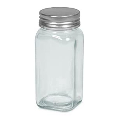 12 Pack  square Glass Spice Jars Set, 4 oz 120 ml Spice Jars With  Plastic Pout Top and Metal Cap Lids