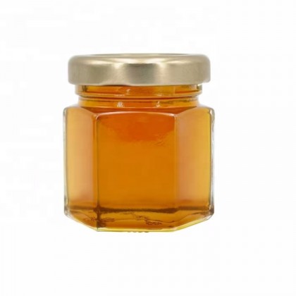 On Sale 100ml 180ml  280ml 500ml Empty Hexagonal  Honey Jar Glass Mason Jar Clear Glass Jars With Metal Lid