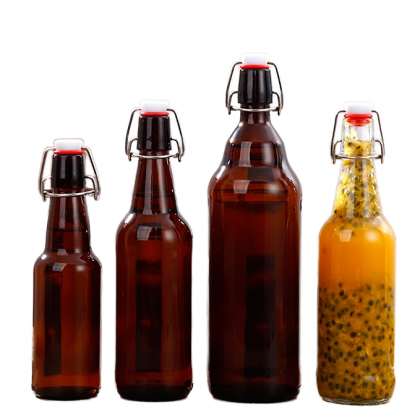 500ml 16 oz 750ML Swing Top Recyclable Kombucha Fermenting Amber Glass Beer Vodka Bottles With Flip Swing Top Caps