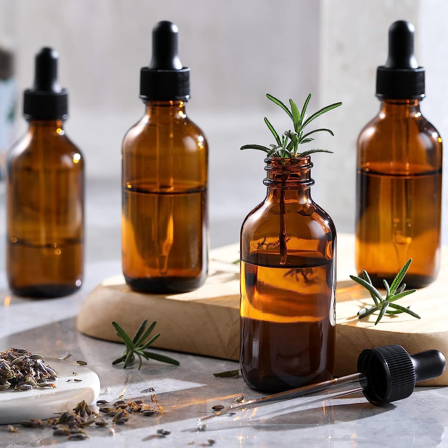 5mL to 100mL Glass Cosmetic Essential Oil Dropper Bottles With Screen Printing Surface Handling