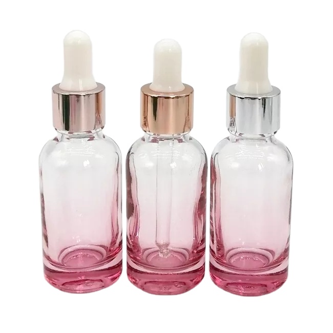Cosmetic Packaging 30ml 50ml 100ml Hair Oil Essential Oil Perfume Pink Rose Gold Glass Dropper Bottle for Skin Care Packaging