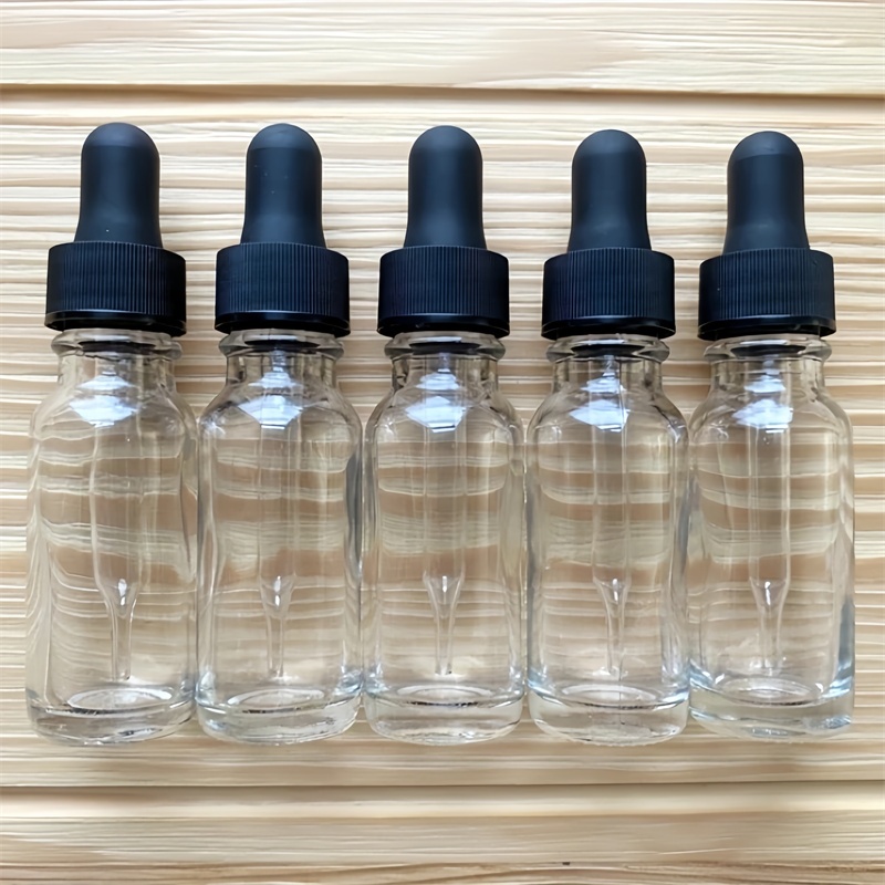 Empty 1oz 30ml Clear Cosmetics Boston Essential Oil Glass Dropper Bottles