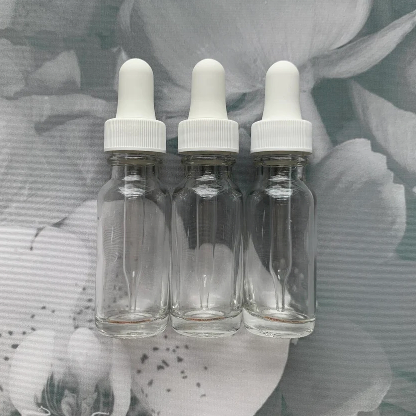 30ml Boston Round clear Glass Bottle Essential Oil Small Round Empty Bottle