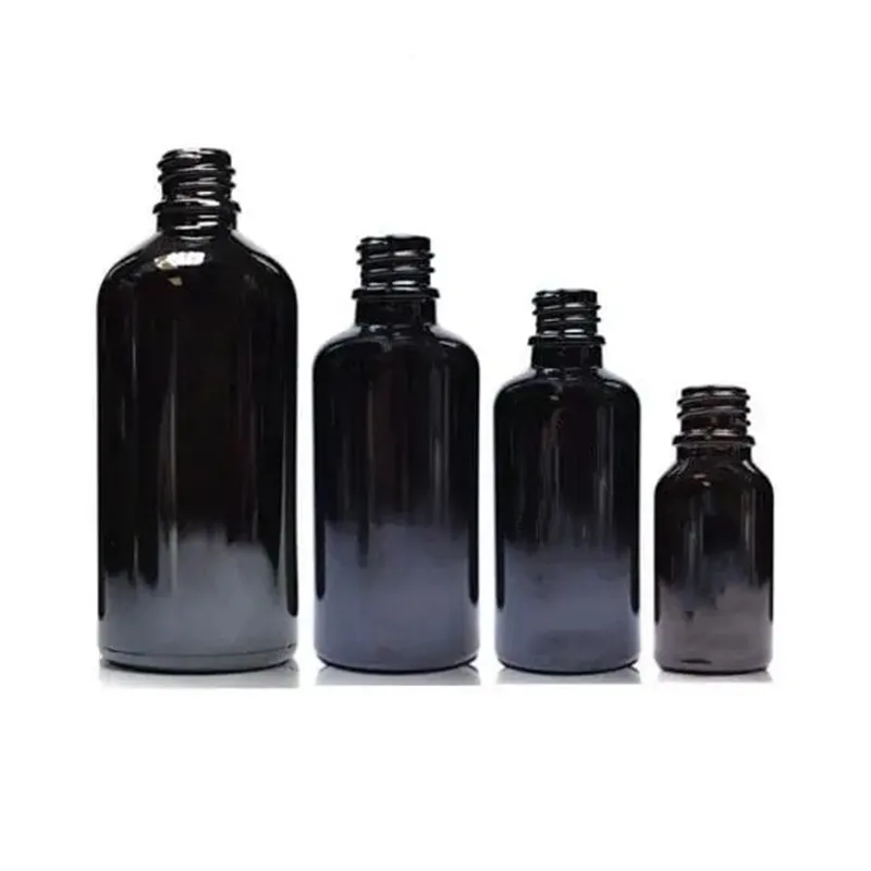 Wholesale Tempered Black Essential Oil Glass Dropper Bottle Empty 30ml Matte Black Glass Bottle With Dropper