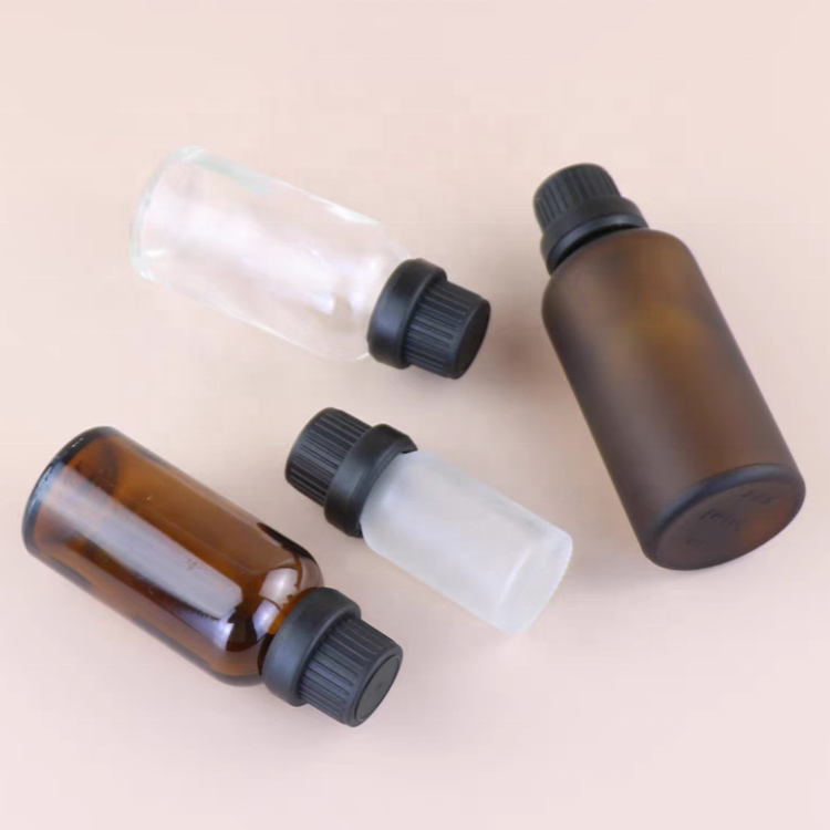Amber Clear Matte Glass Dropper Bottle 10ml 15ml 20ml 30ml 50ml 100ml Essential Oil Bottle With Orifice Reducer Tamper Lid