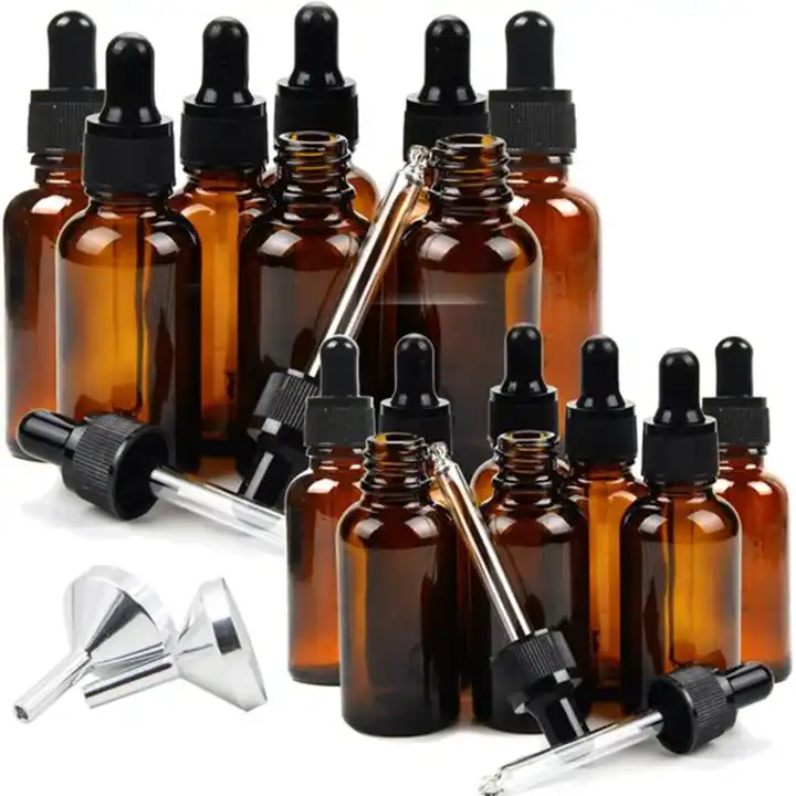 5ml 10ml 15ml 20ml 30ml 50ml 100ml Blue Amber Clear Green Glass Dropper Bottle Perfume Bottle With Gold Black Silver Dropper Top