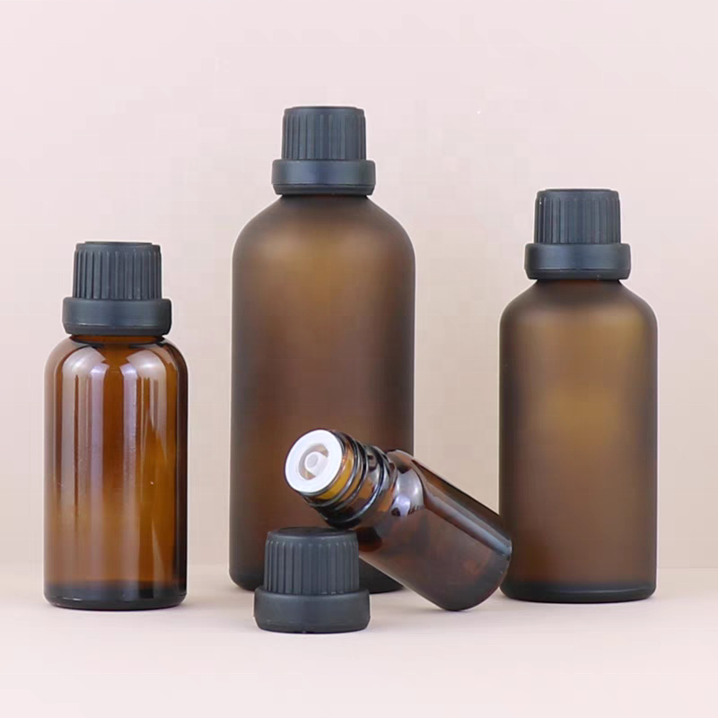 5ml 10ml 15ml 20ml 30ml 50ml 60ml 100ml Amber Matte Essential Oil Bottle Dropper Glass Bottle With Orifice Reducer Cap
