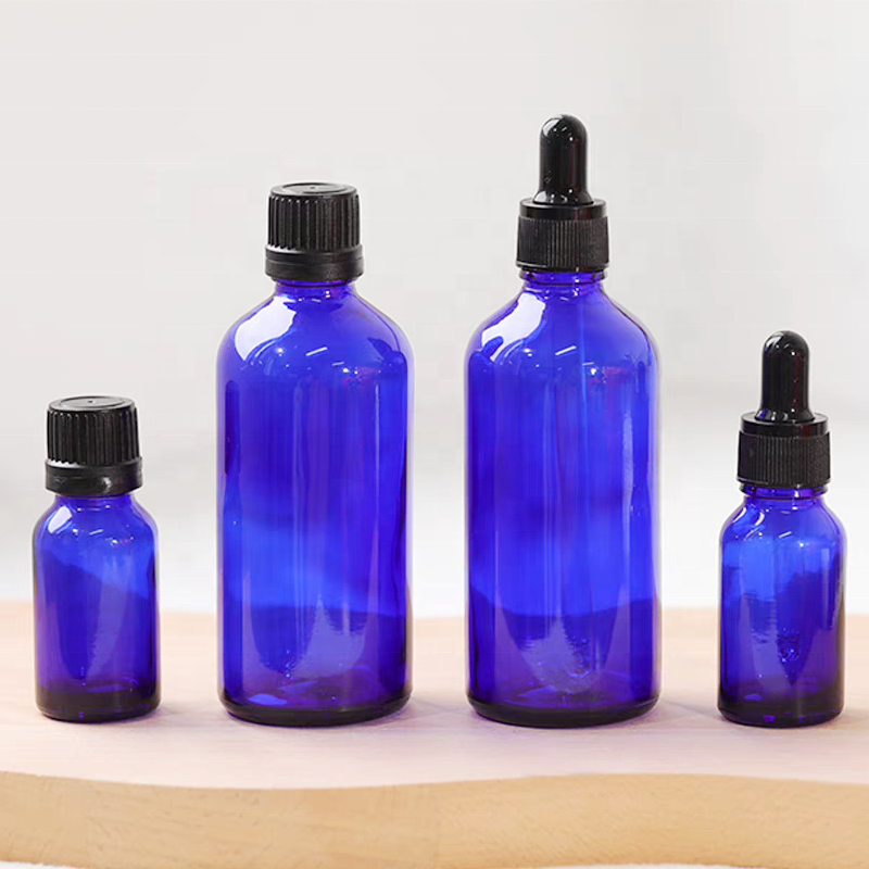 5ml 10ml 15ml 20ml 30ml 50ml 100ml Blue Glass Bottle Dropper Bottle Empty Glass Essential Oil Bottle With Glass Pipette Dropper