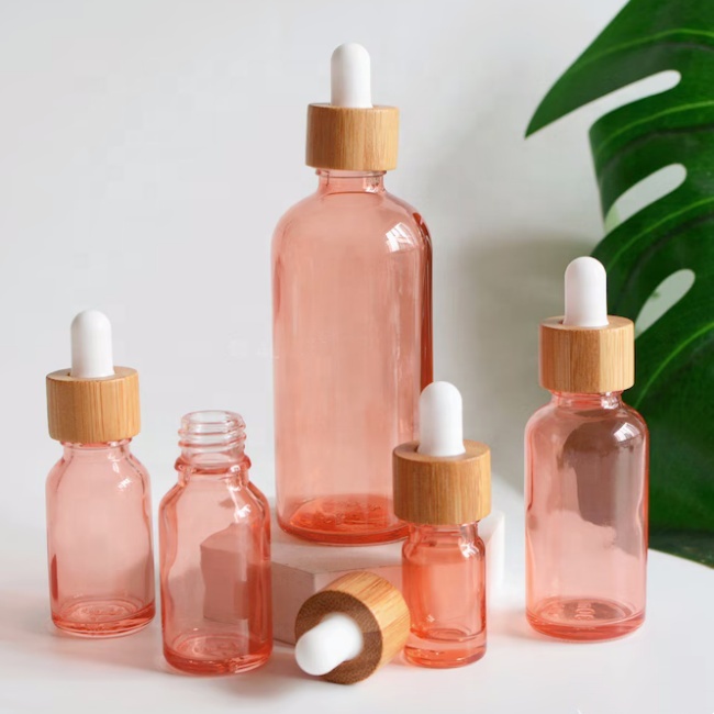 30ml Bottle Essential Oil Serum Pump Bottle/10ml Pink Dropper Bottle