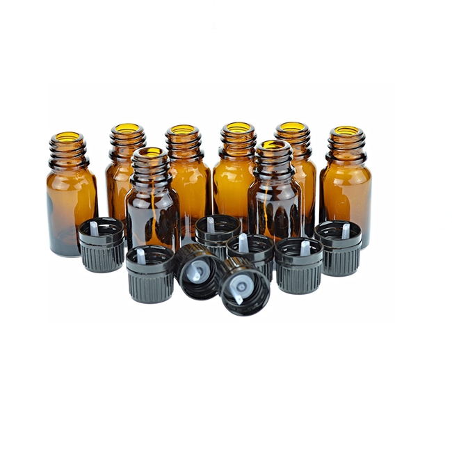 50 ml 10ml 15ml 5 ml 30ml Amber Essential Oil Glass Bottles With Euro Dropper Cap White and Orifice Reducer