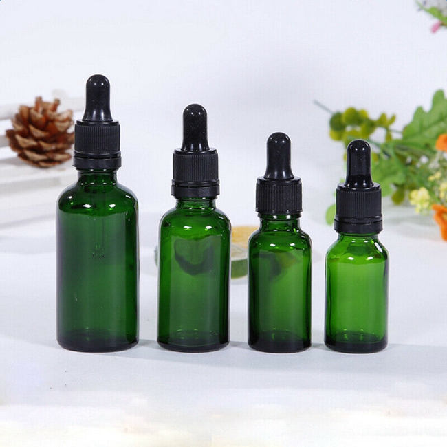 Empty Round Glass Dropper Bottle for Cosmetics Skin Care Essential Oils Perfumes Wigs-5ml 10ml 20ml 30ml 50ml 100ml Sizes