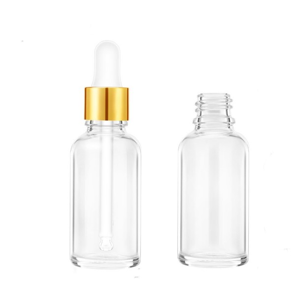 Wholesale Clear Transparent Empty Essential Oil Skin Care Massage Oil Glass Dropper Bottle 5ml 10ml 15ml 20ml 30ml 50ml 100ml