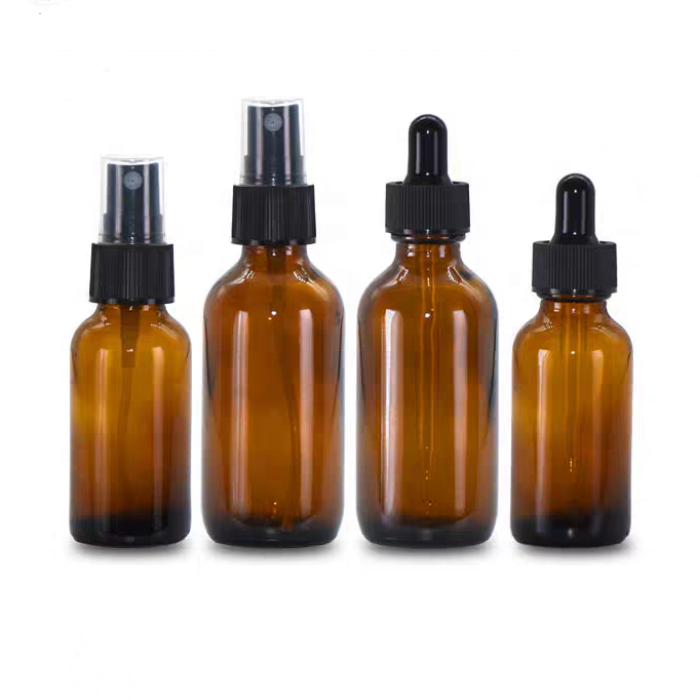 30ml 60ml 120ml Clear Blue Amber Green Round Glass Dropper Bottle 1oz 2oz 4oz 8oz 16oz Boston Essential Oil Bottles