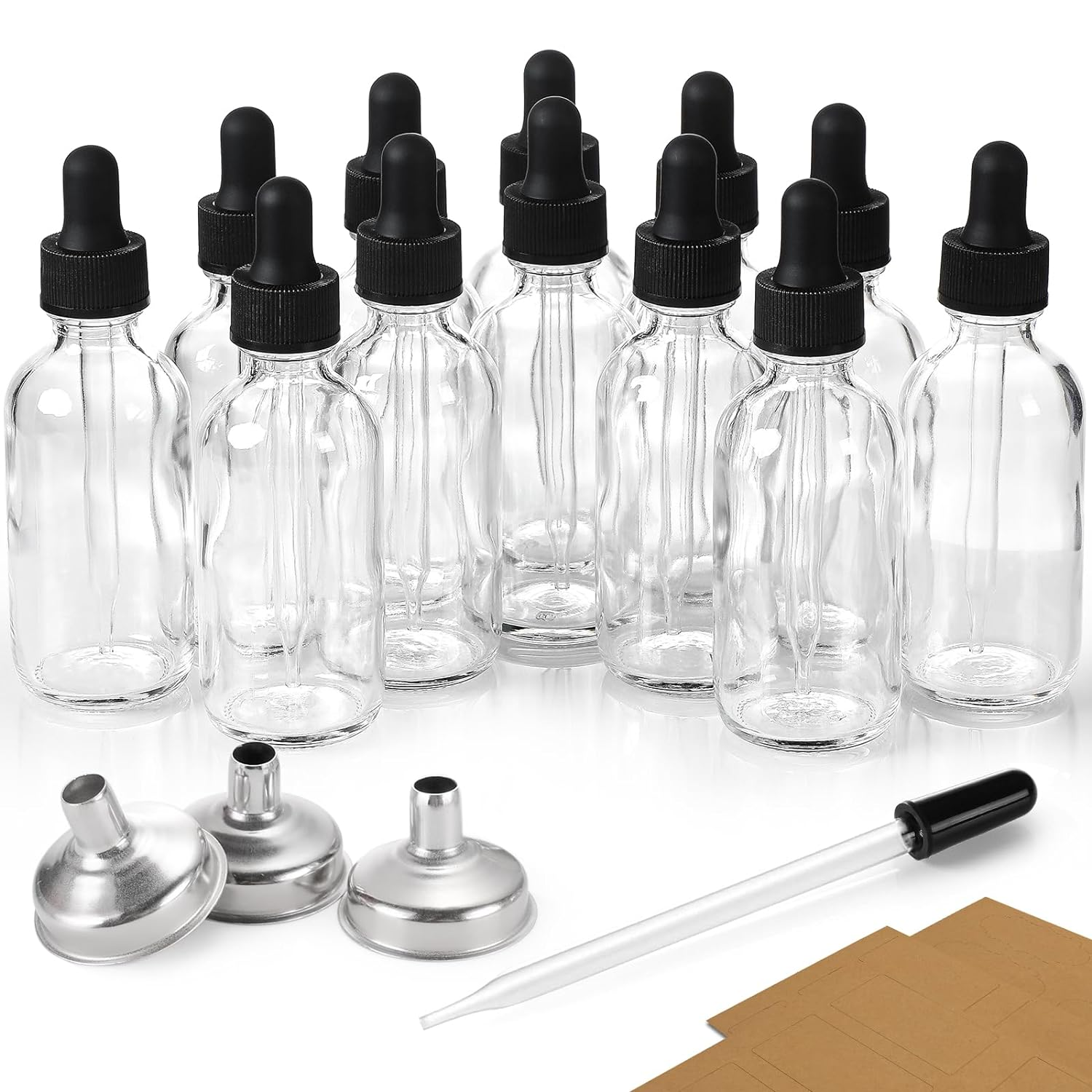 10 Ml 15ml 50ml 100ml Clear Glass Dropper Essential Oil Bottle 30ml 60ml 120ml