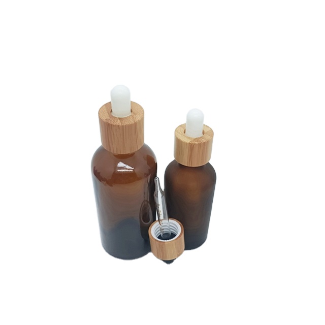 10ml Amber Brown Glass Essential Oil Bottle 18mm Bamboo Wooden Screw Cap Frosted Clear Glass 20ml Mascara Use Hair Usage Stock