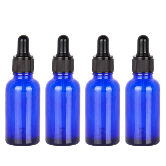 Empty Glass Essential Oil Bottle in Cobalt Blue 5ml 10ml 15ml 20ml 30ml 50ml 100ml for Cosmetic Packaging Serum for Wigs