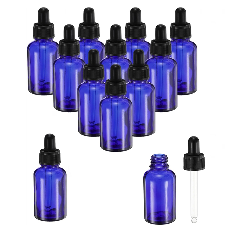 30ml Cobalt Blue Glass Dropper Bottle 30 ml 1 oz Leakproof Essential Oils Sample Liquid Perfume Container With Eye Dropper