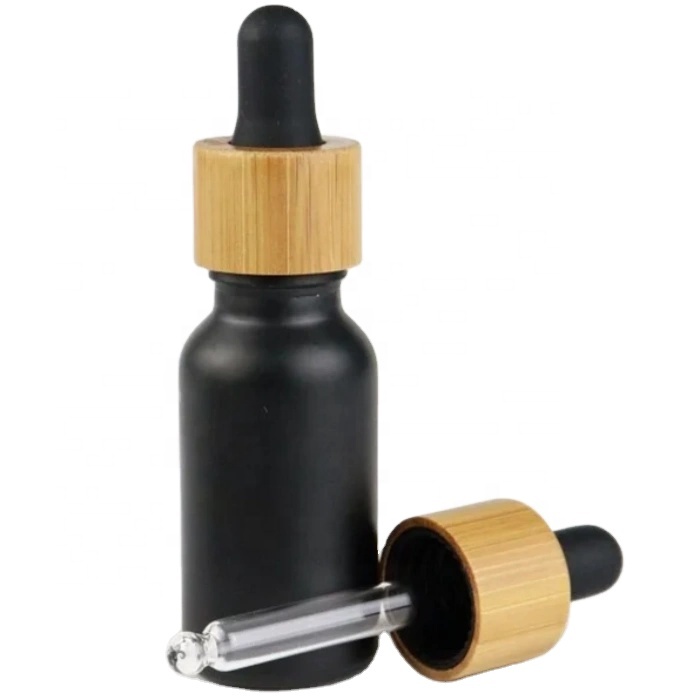 Supplier Bouteille Huile Barbe 10ml Black Dropper Essential Oil Glass Bottle