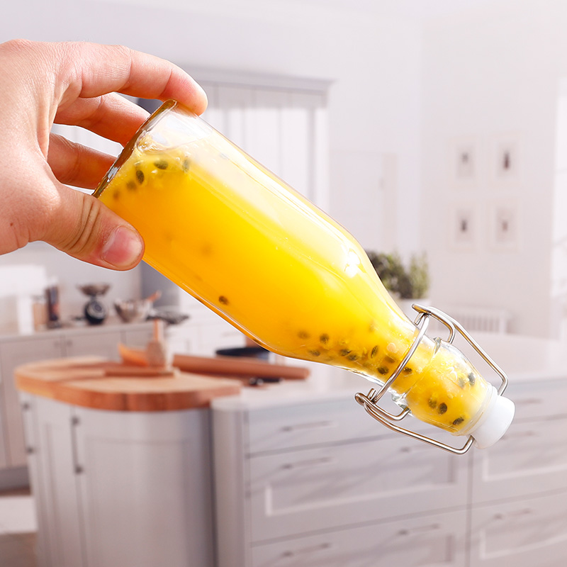 Wholesale Price Glass Bottle Jars Beverage Bottles With Colorful Swing Top 150ml 500ml 750ml glass jar glass bottle