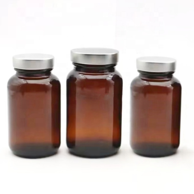 Empty Pharmaceutical 75ml 100ml 200ml 450ml 500ml 1000ml Wide Mouth Tawny Glass Bottle for Capsule Pill Tablet