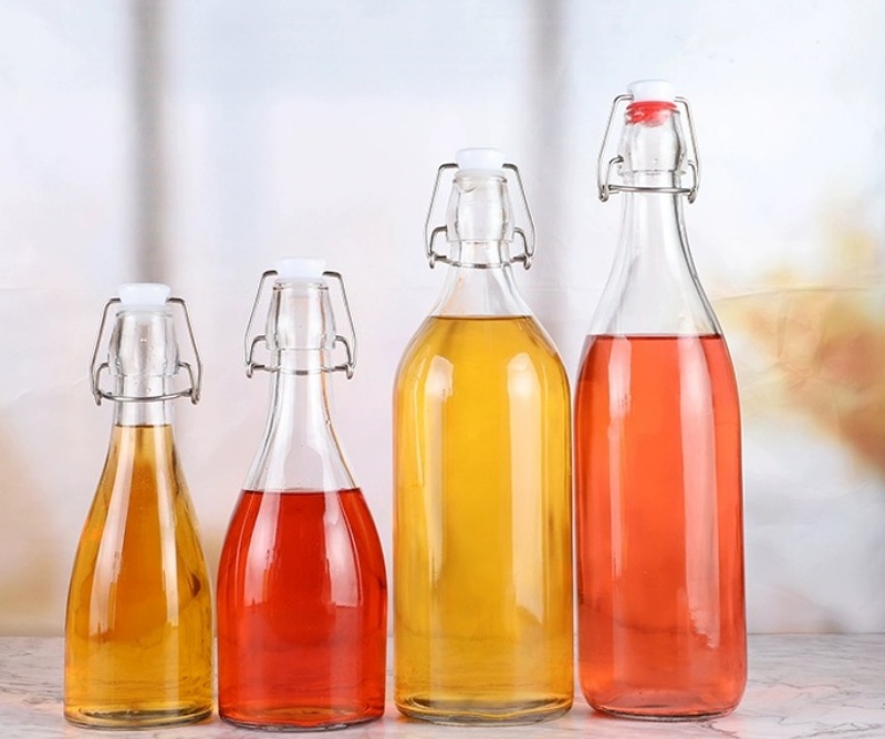 Amber Wine Glass 330ml 500ml 750ml Custom Empty Pullup GermanFlip Top Cap Beer Bottle With Swing Flip Top Logo Personalized