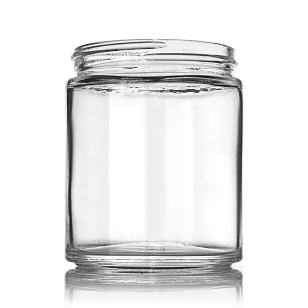 Most Popular Clear Amber 4oz Amber Glass Jar Straight Sided Cosmetic Candle Container With Gold Metal Continuous Thread Lid
