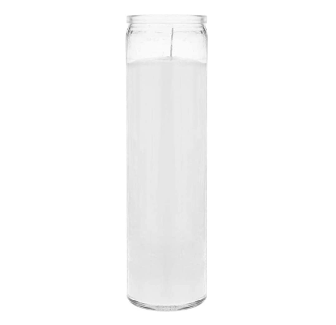 Customized 8 Inch Tall Candle Holder Empty Religious Glass Candle Jar 7 Days