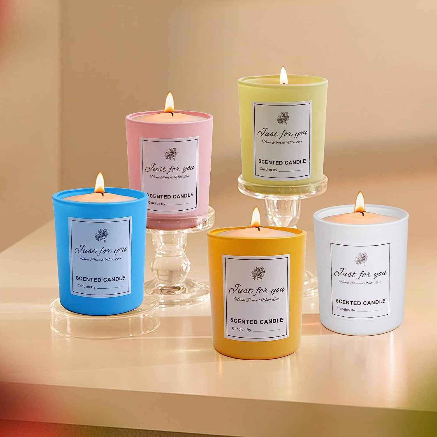 Factory Direct Stock Wholesale 1oz 4oz 6oz 8oz 10oz 15oz Glossy Candle Container Empty Small Mini Clear Candle Jars Glass
