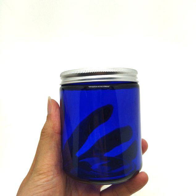 9oz 270ml Frost Clear Amber Glass Straight Sided Glass Candle Jar With Gold Black Silver Aluminum Lids lower price