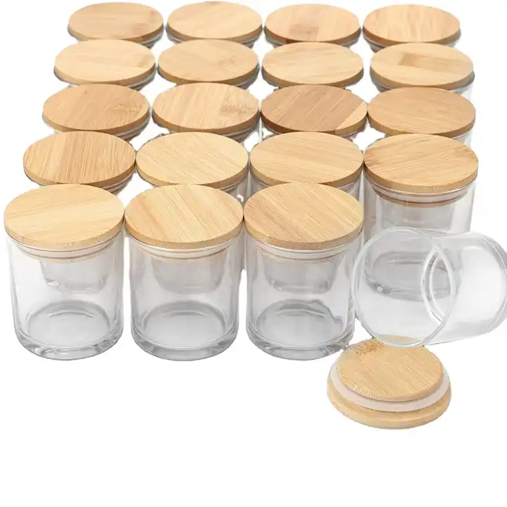 Large 6oz 8oz 10oz 12oz 14oz 15oz Amber Black Frost Matte Clear Glossy Reusable Empty Glass Candle Jars