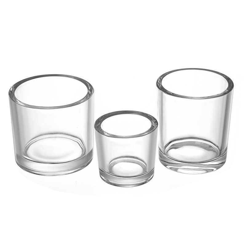 Wholesale 10 Oz Unique Luxury Clear Round Bottom Glass Candle Jar for Candle Making Empty Cylinder