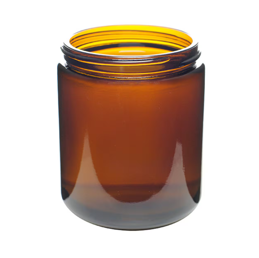 Empty 50ml 100ml 250ml 500ml Clear Amber Glass Candle Jar With Black Gold Aluminum Metal Lids Empty Jars for Candles