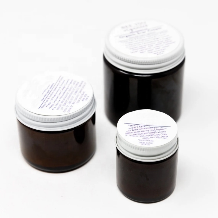 Wholesale 1oz 50ml 2oz 4oz 8oz 250ml Cosmetic Container clear Amber Face Body Cream Candle Glass Jar With Aluminum Lid