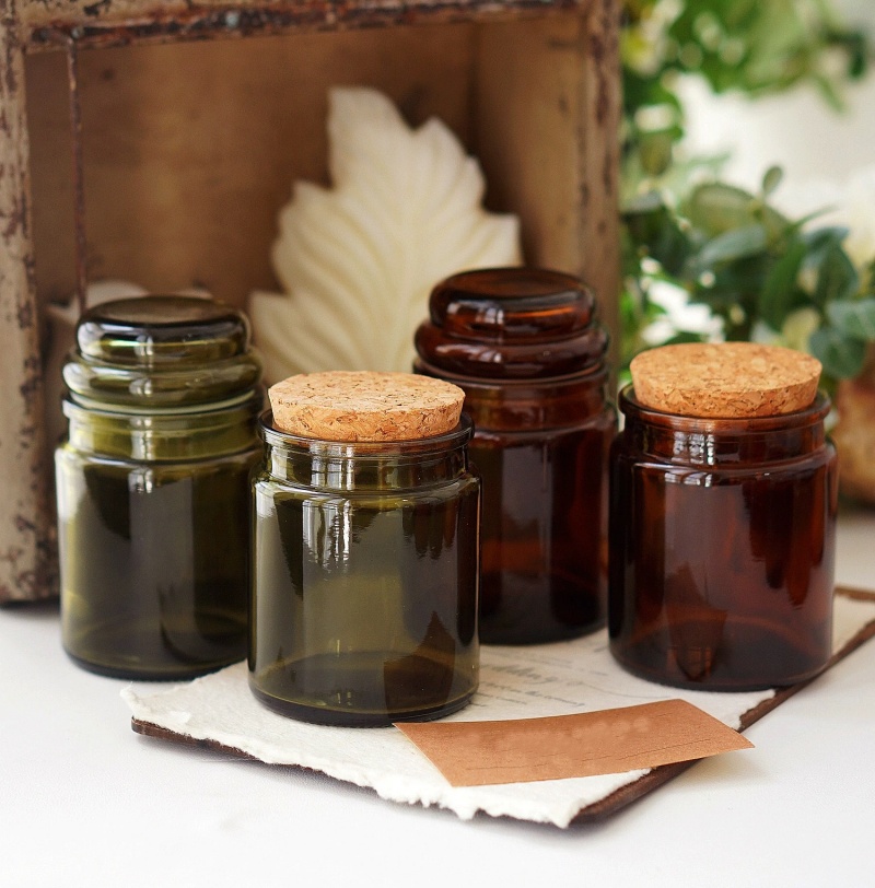 Hot Sale Unique Modern Luxury Gift Empty Scented Candle Glass Jar With Cork Lid