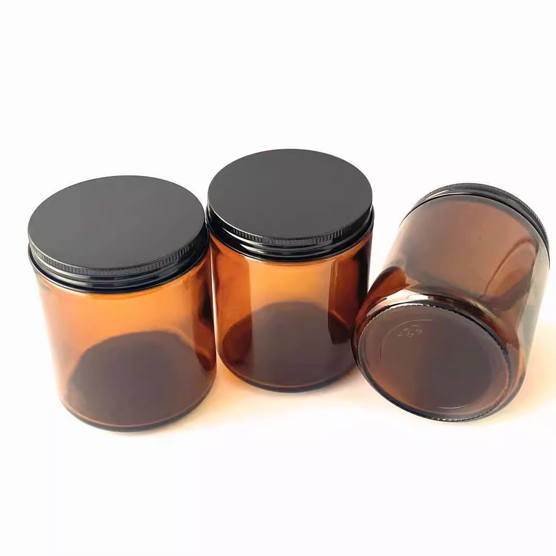 Glass Candle Jars 50ml 100ml 120ml 150ml 250ml 320ml 330ml 500ml 520ml Glass Container for Candle Amber Blue Green