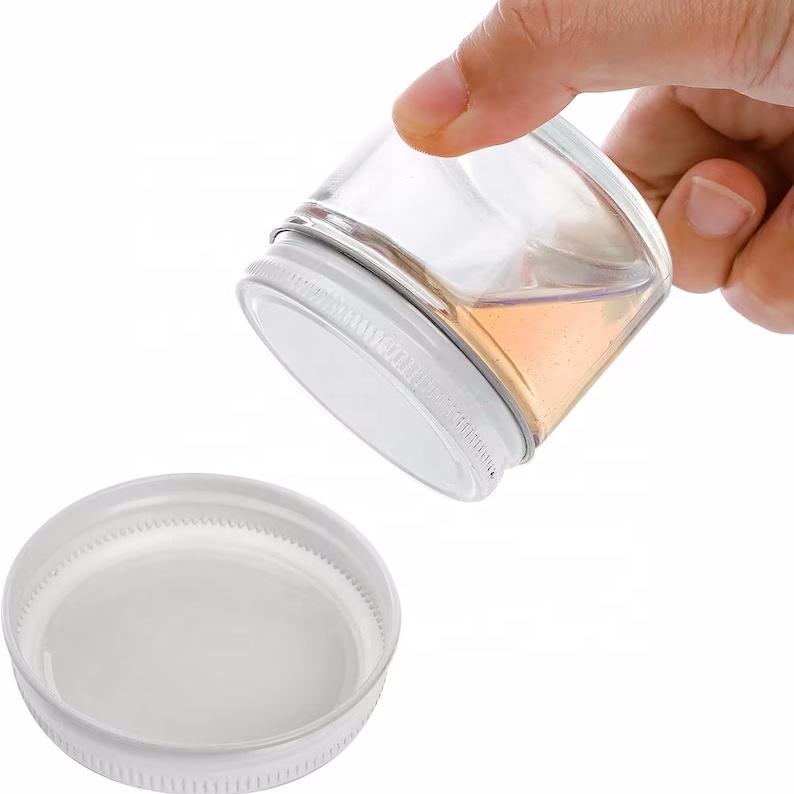 4oz 6oz 8oz Amber Clear Luxury Empty Straight Sided Glass Candle Jar Luxury With Aluminum Metal Lids