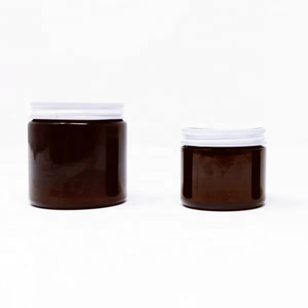 Hot Sales 4oz 8oz 16oz Amber Clear Luxury Empty Straight Sided Glass Candle Jar With Aluminum Metal Lids.For Food Jam